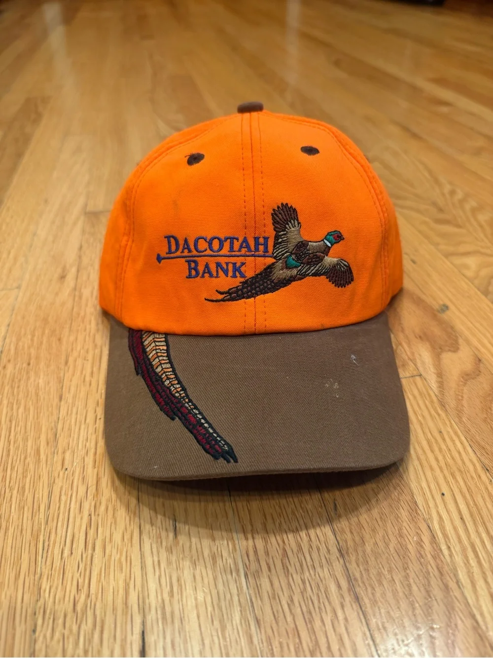 Dacotah Bank Orange & Brown Pheasant Embroidered Hat